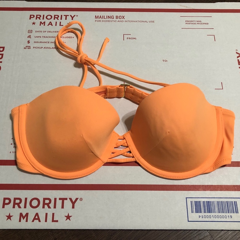 Victoria Secret SWIM Bikini Orange Top Sz 34 C